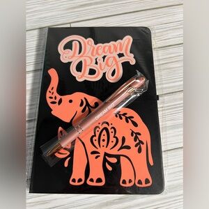 Hand Crafted Dream Big Black Journal and Rose Gold Pen